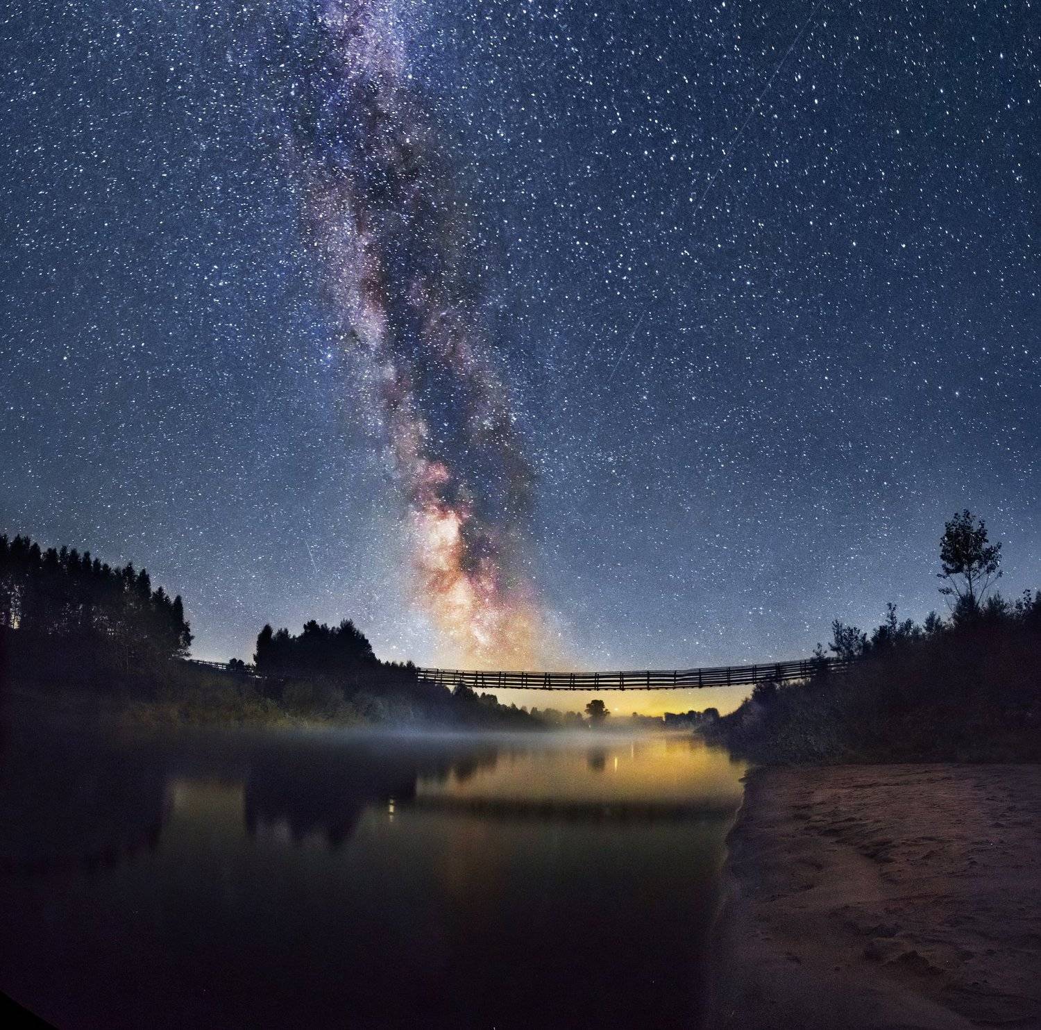 Кильмезь, Млечный Путь, река, ночная река, пейзаж, Удмуртия, отражение в реке , Vyacheslav Lozhkin