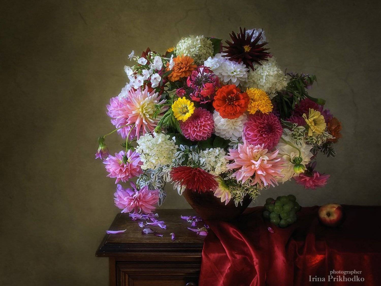 натюрморт, букет, барокко стиль, цветочный, смешанный букет, ретро, винтаж, Ирина Приходько