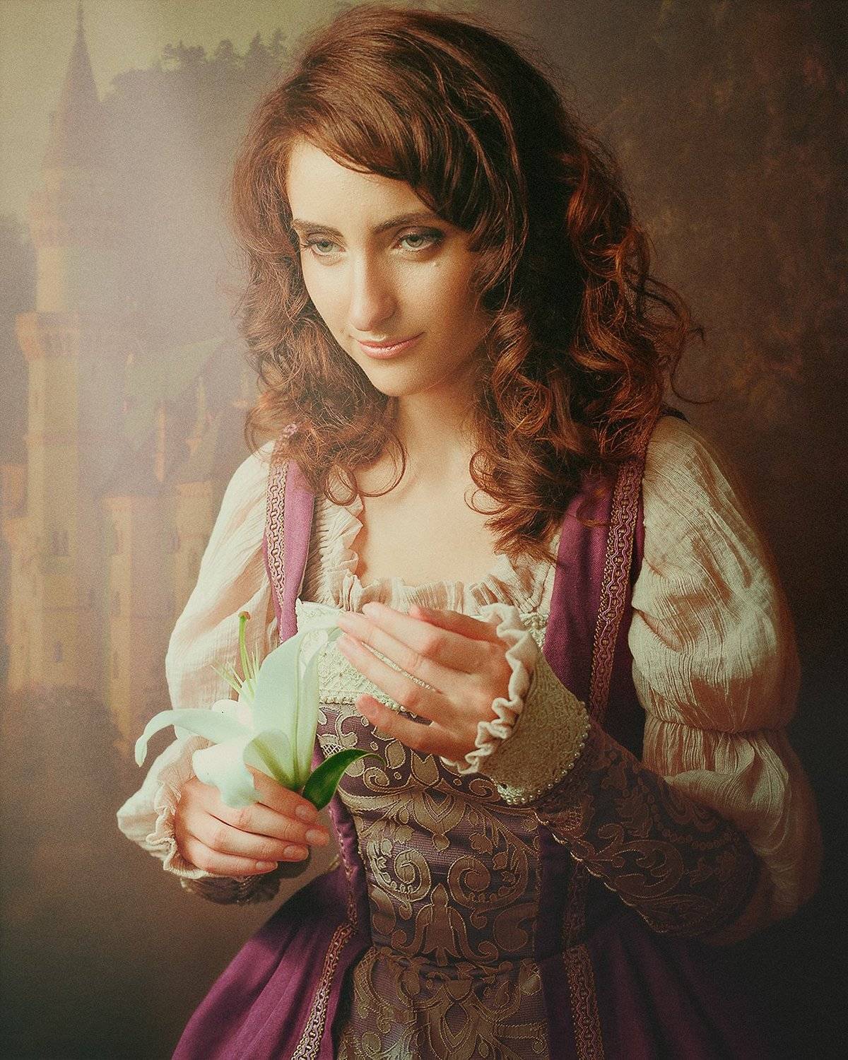 female, portrait, medieval, young, woman, adult, dream, dreaming, fairy tale, fantasy, imagination, inspiration, desire, retro, vintage, dress, robe, Дмитрий Толоконов