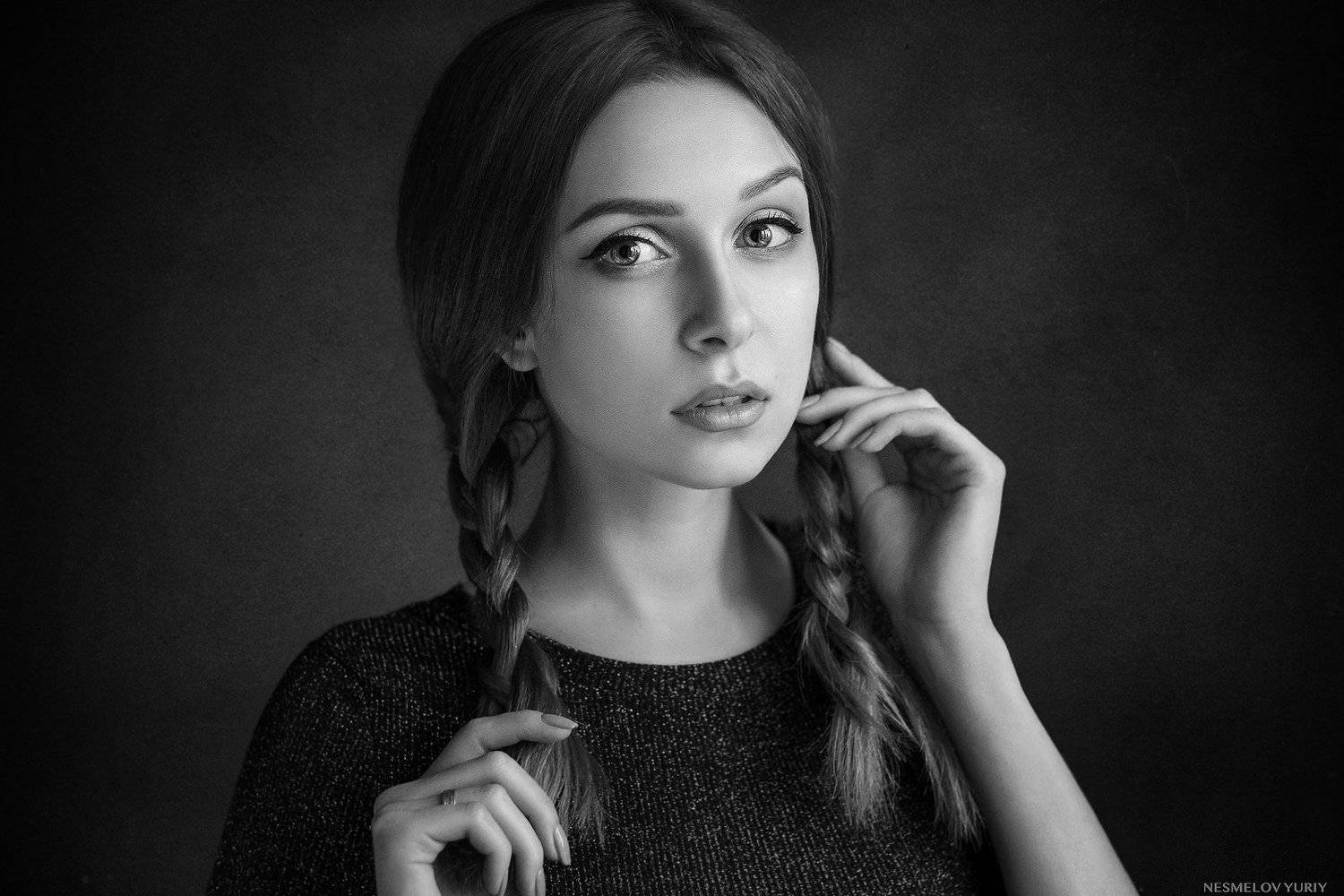 girl, portrait, art, девушка, портрет, черно-белое, blackandwhite, Несмелов Юрий