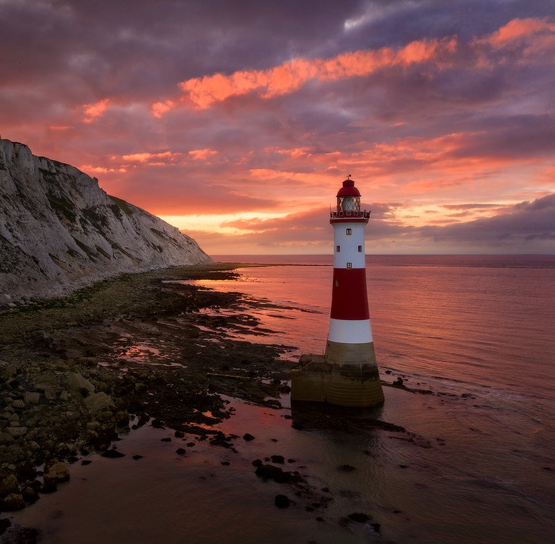 england, lighthouse, beachy head lighthouse, англия, маяк Beachy Head lighthouse фото превью