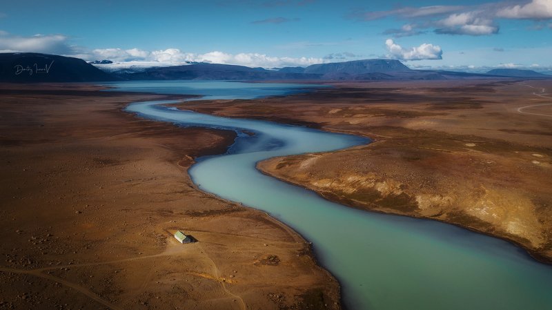 hvitarvatn, iceland, landscape Hvitarvatn (minimalistic landscape) фото превью