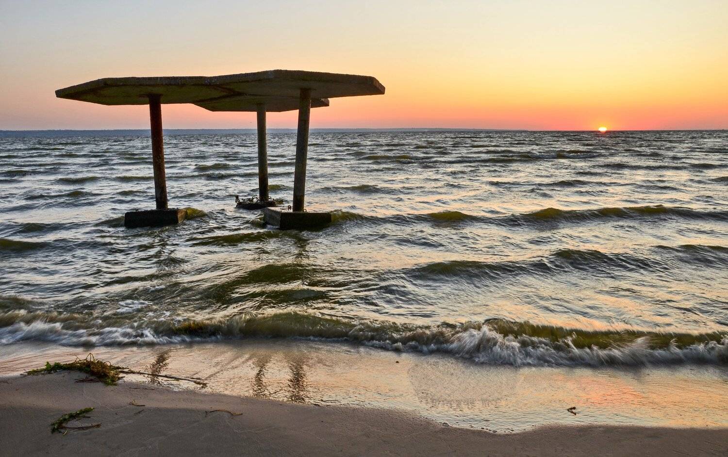 утро, рассвет, восход, осень, беседка, Валерий Наумов