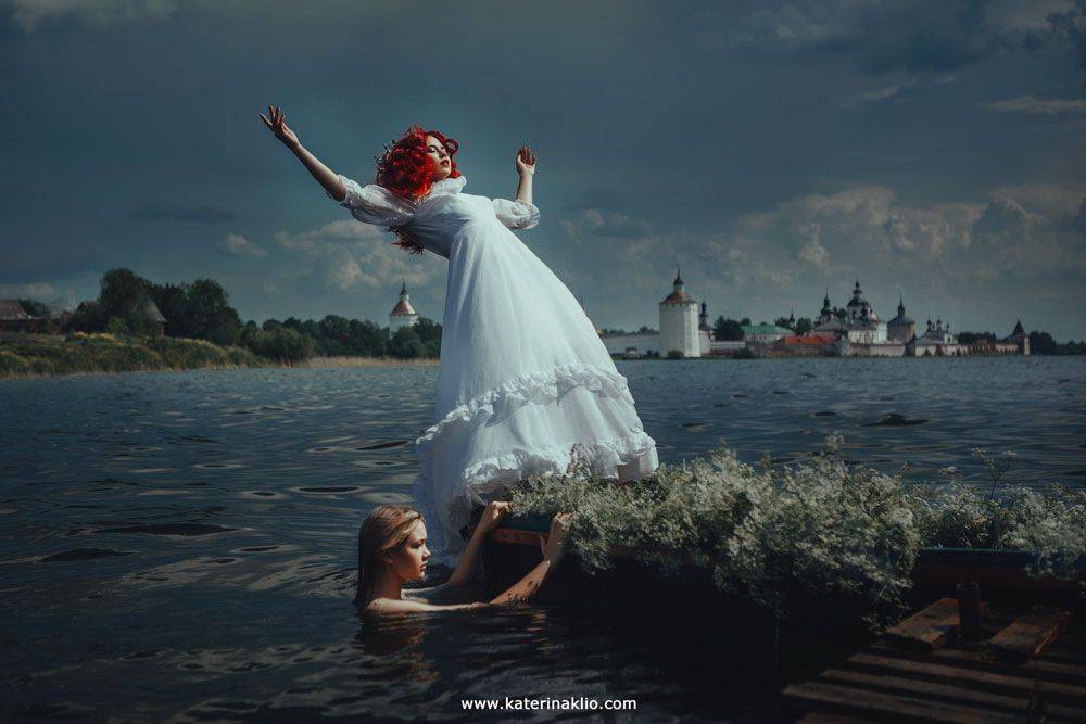 mermaid, art, portrait, photo, red, ginger, couple, fairy, fairy tale, fantasy, fine art, fantastic, drama, nature, Катерина Клио