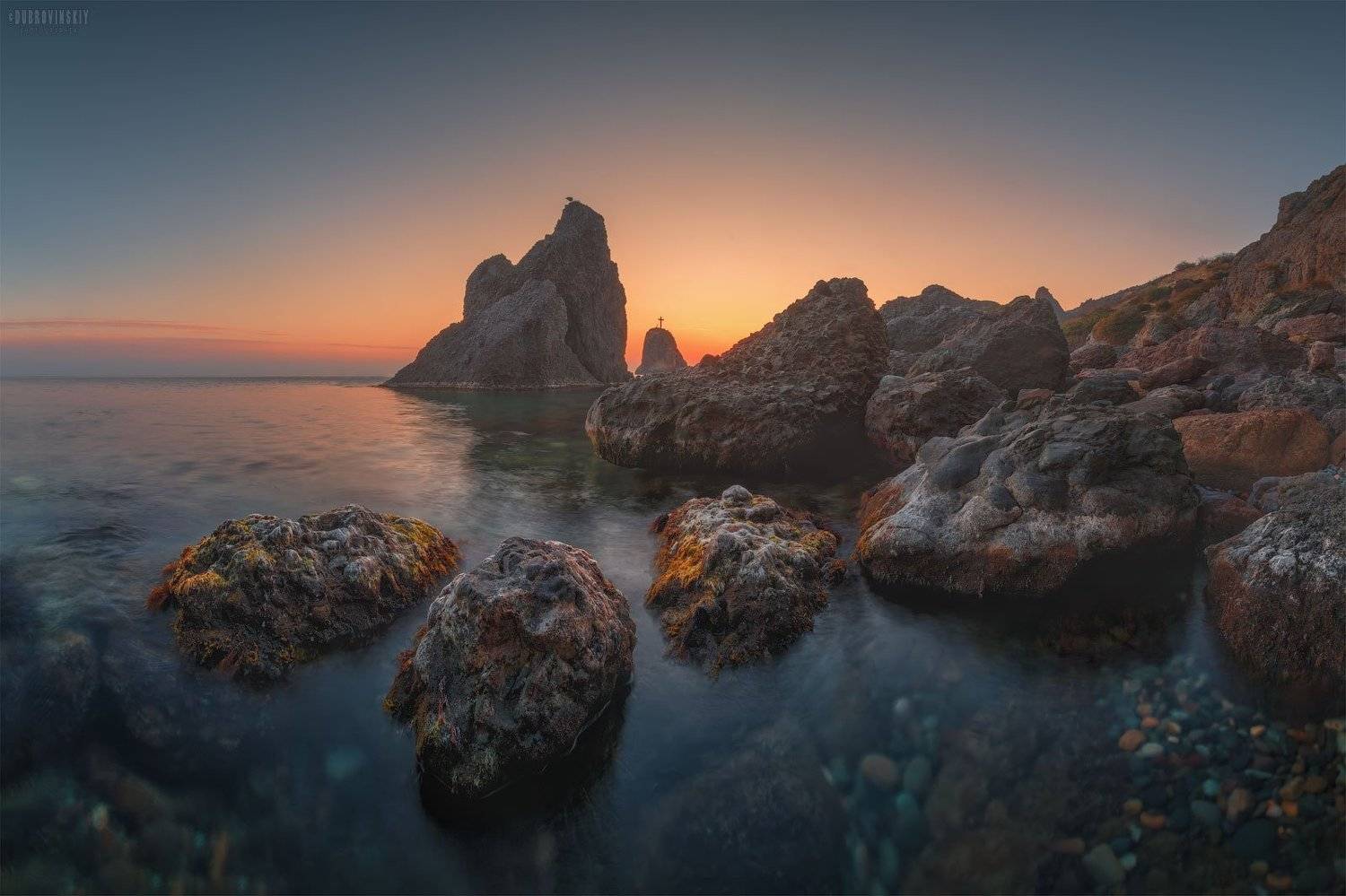 крым, фиолент, георгиевская скала, море, закат, Михаил Дубровинский