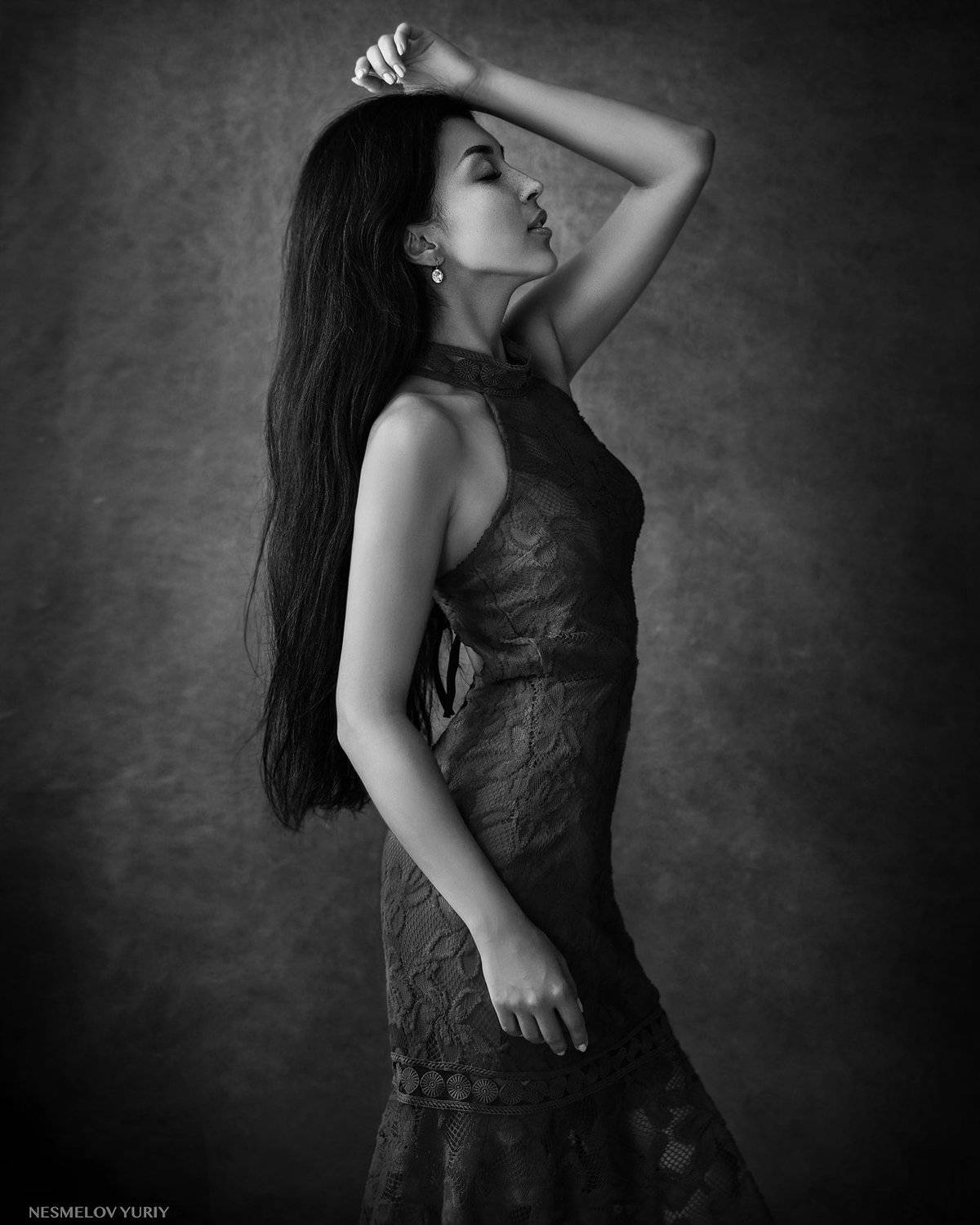 girl, portrait, art, девушка, портрет, черно-белое, blackandwhite, Несмелов Юрий