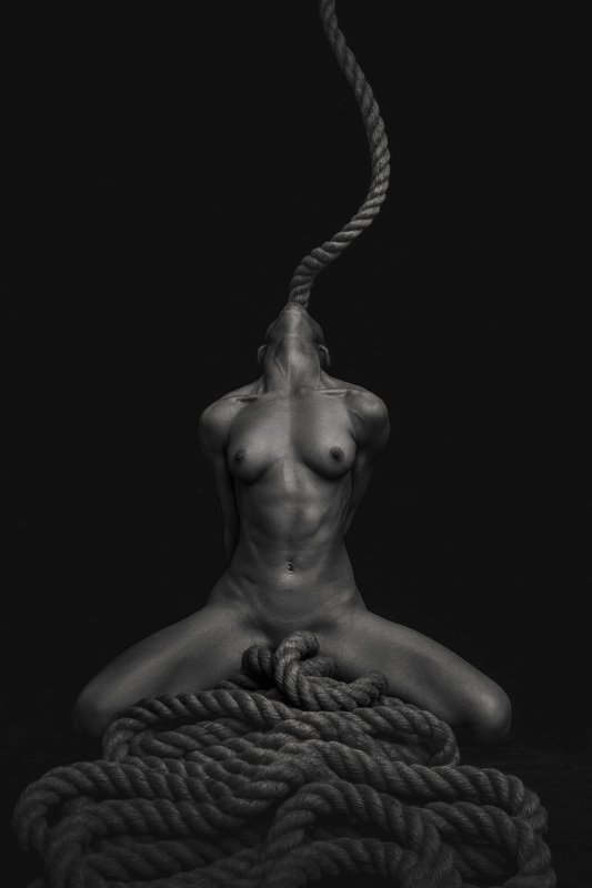 nude, fineartnude, be, woman, rope spaghetti фото превью