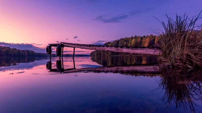 Река Тагил в лучах заката... фото превью