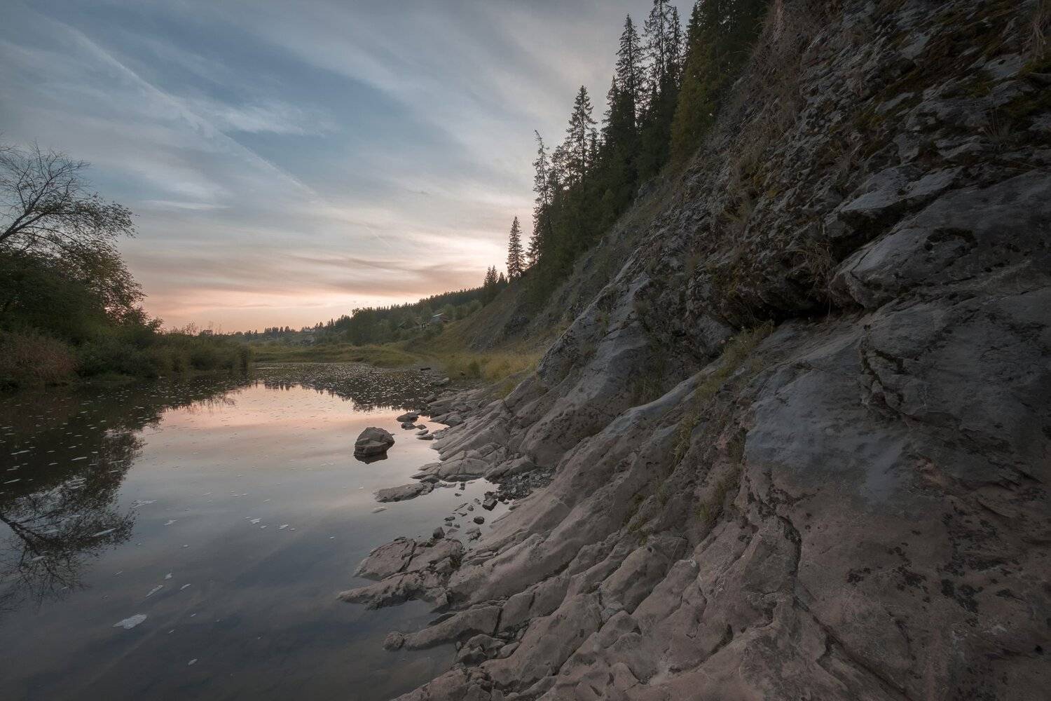 кын, завод, река, скалы, пермь, урал, закат, пейзаж, Андрей Чиж