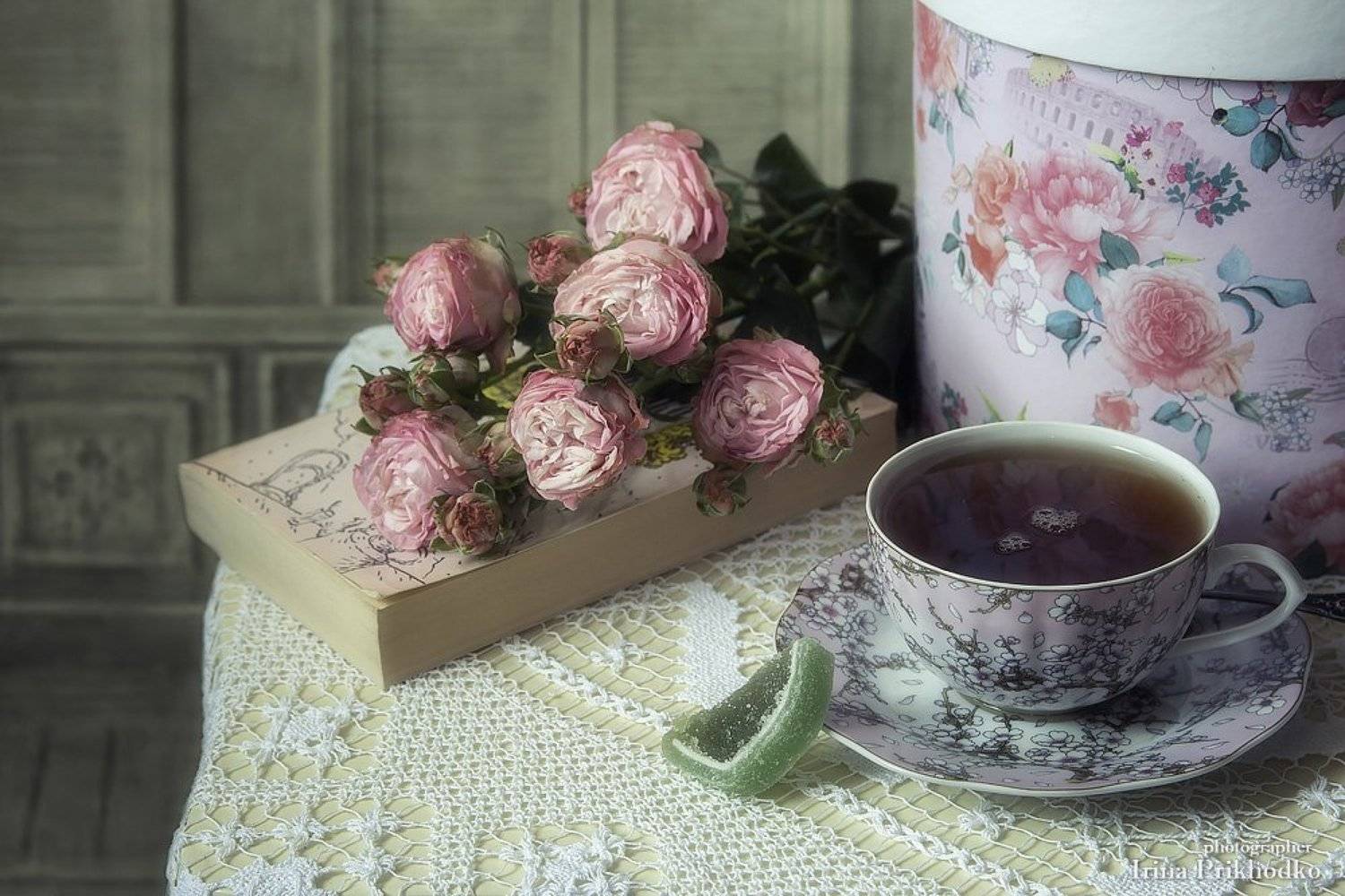 натюрморт, сай, книга, романтика, ретро, розы, подарок, Ирина Приходько