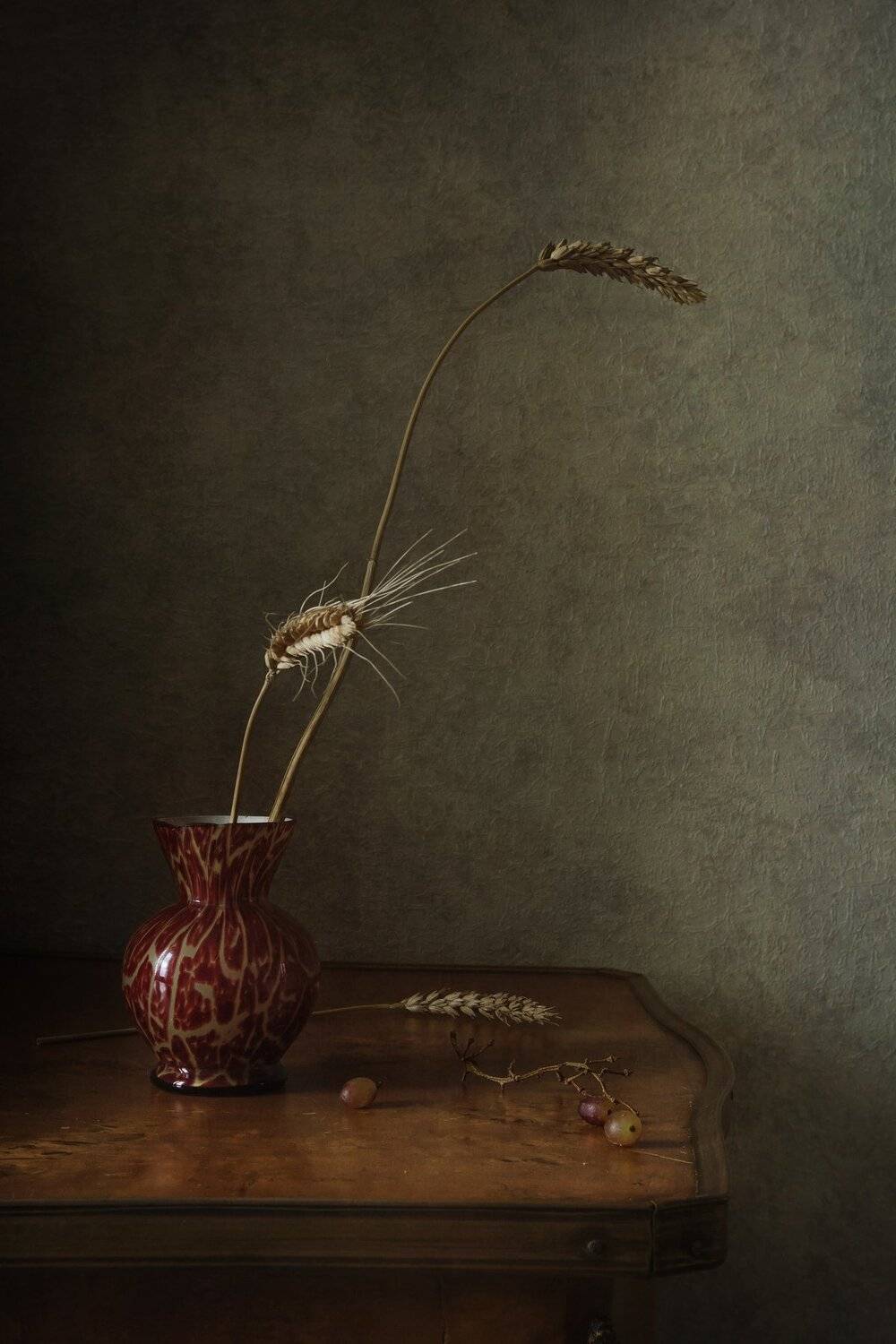 натюрморт, колосья, виноград, Анна Петина