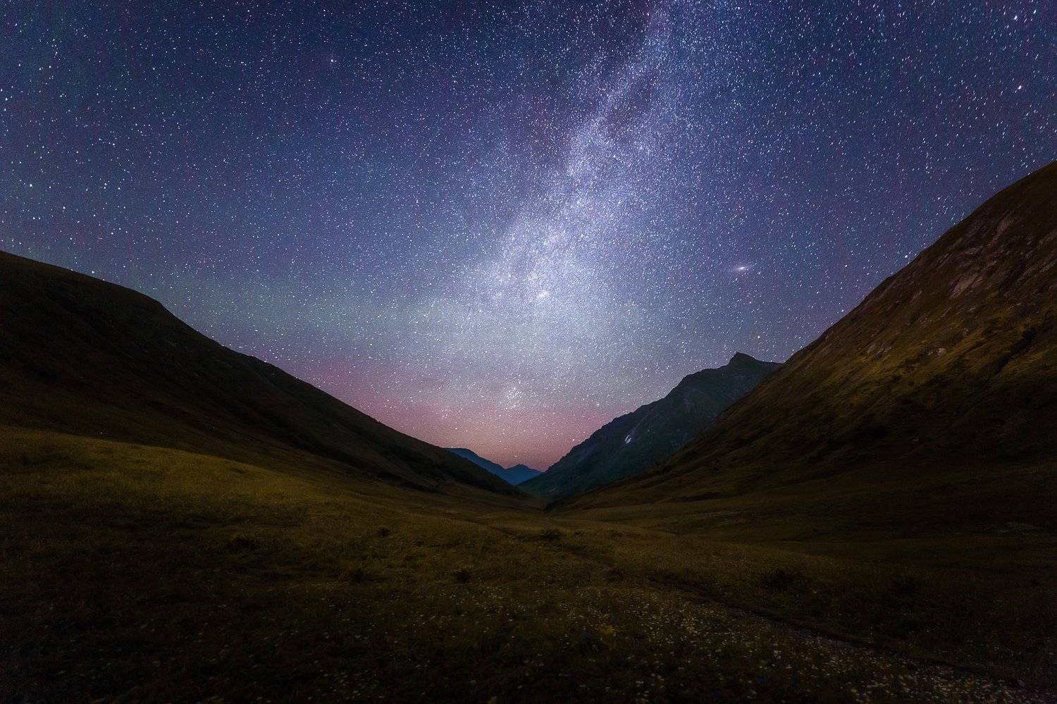 Сочи, горы, пейзаж, Красная Поляна, Бзерпский карниз, горы, лето, ночь, млечный путь, Сергей Шабанов