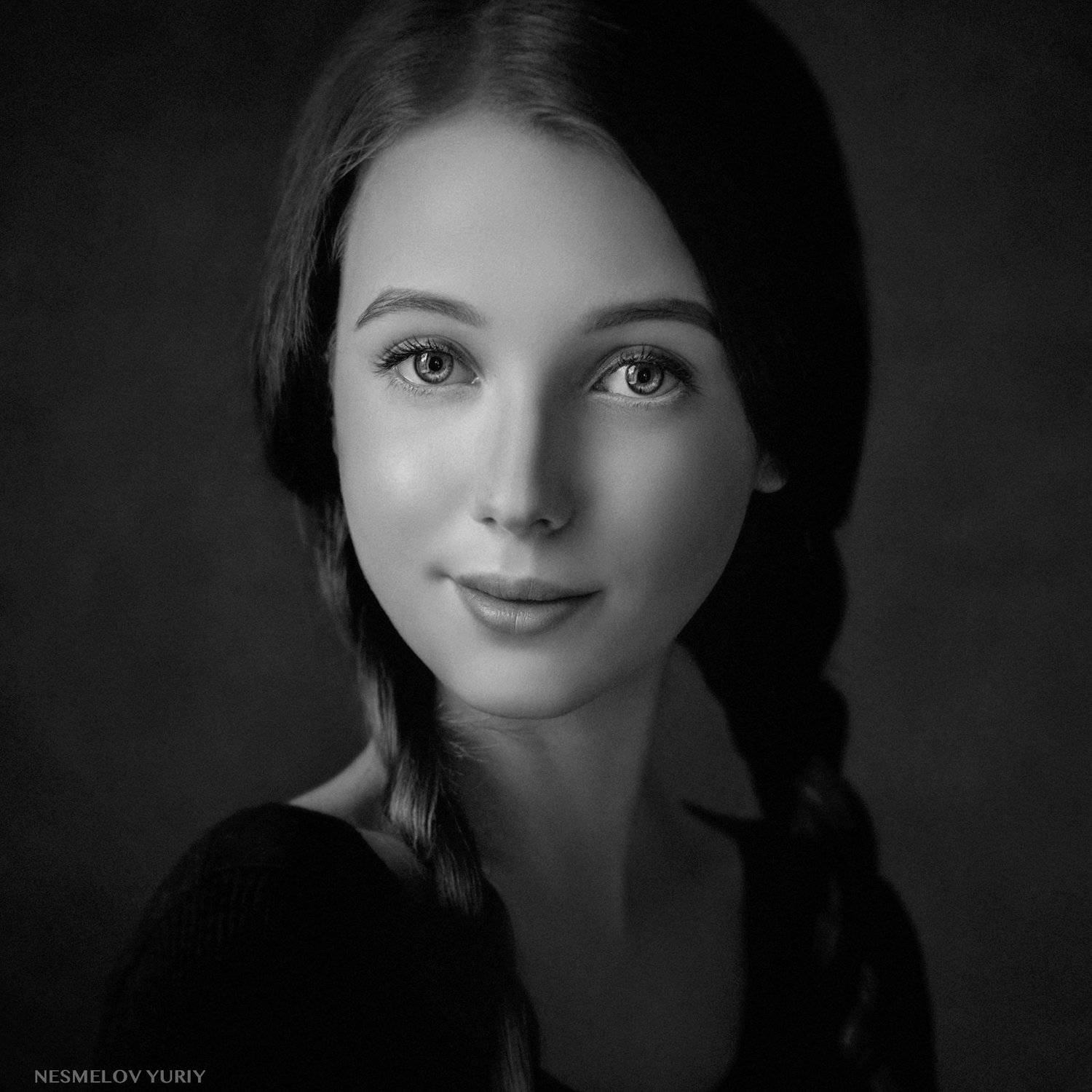 girl, portrait, art, девушка, портрет, черно-белое, blackandwhite, Несмелов Юрий