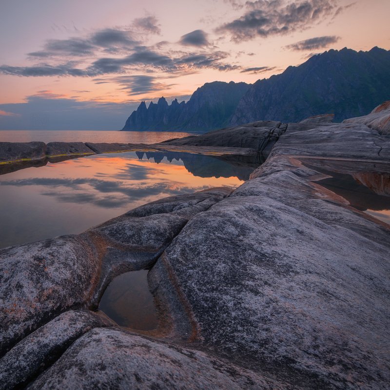 норвегия, сенья, senja, norway, рассвет, dawn, закат, полярный день, вечер Летний вечер в северных широтах фото превью