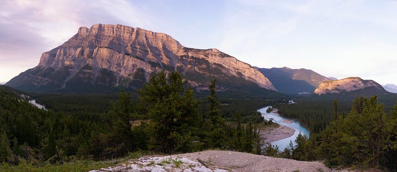 канада, банф, рассвет Рассвет на рекой Боу фото превью