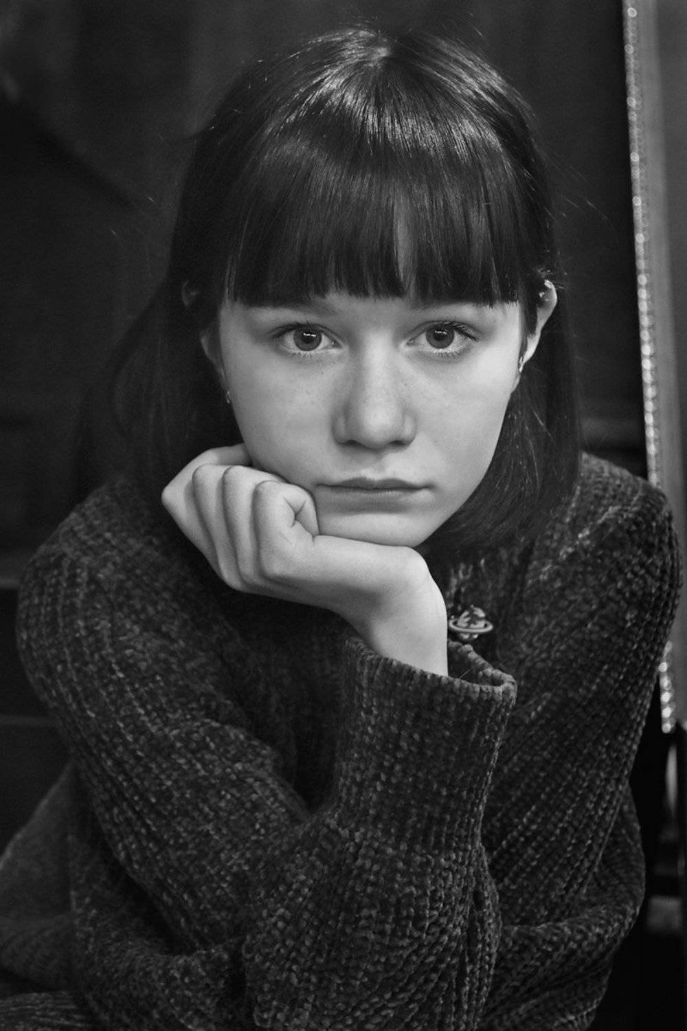 портрет, девушка, глаза, взгляд, апатиты, чб, Николай Смоляк