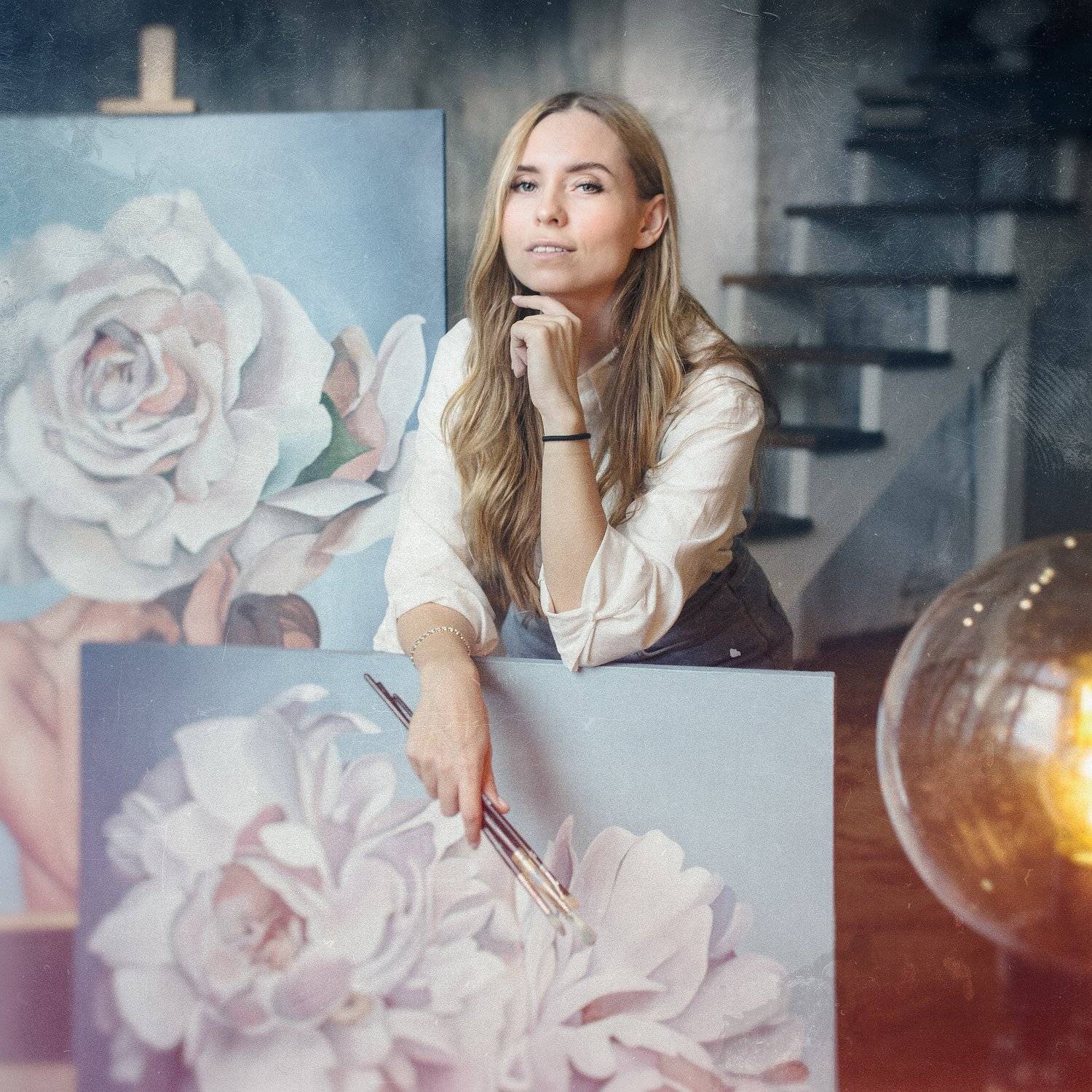 ната, в мастерской, картины, живопись, Стяжкин Дмитрий