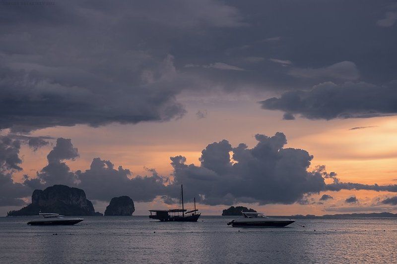 таиланд, краби, закат  фото превью