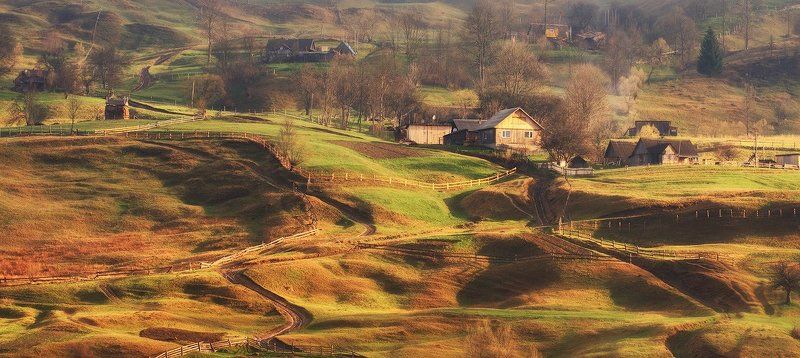 Панорама карпатской весны фото превью