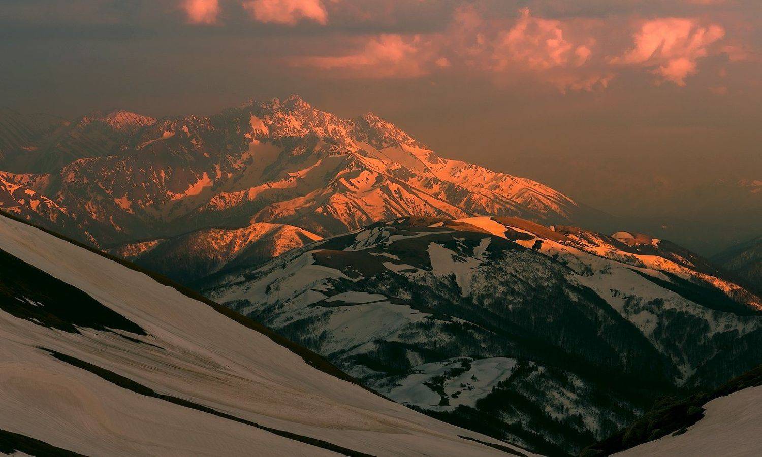 горы, кавказ, лаго-наки , перевал, фишт,оштен, закат, ФЁДОР