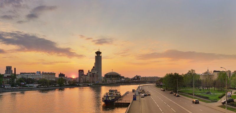 дом музыки, москва, закат закат над городом фото превью