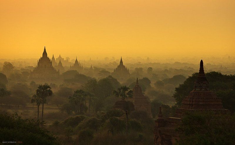 мьянма, бирма, баган, рассвет, пагода, ступа, буддизм Баган.Рассвет. фото превью