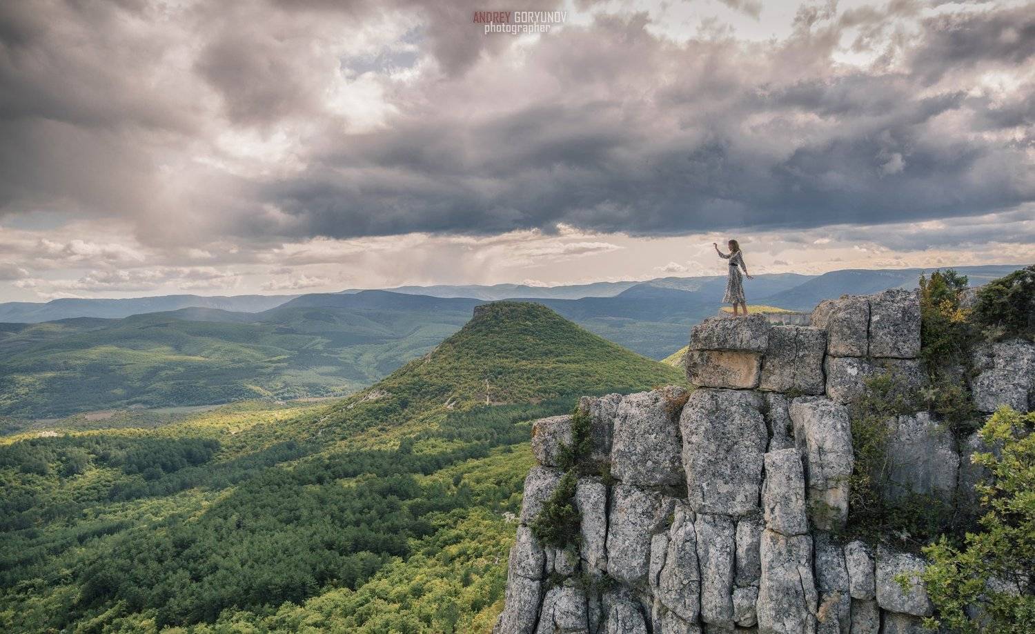 крым, горы, crimea, лес, небо, облака, модель, девушка, Андрей Горюнов