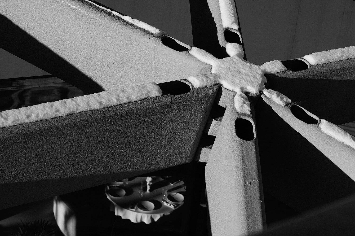 Зарядье, ресторан, скатерть, снег, белая, стол, Дмитрий Ткаченко