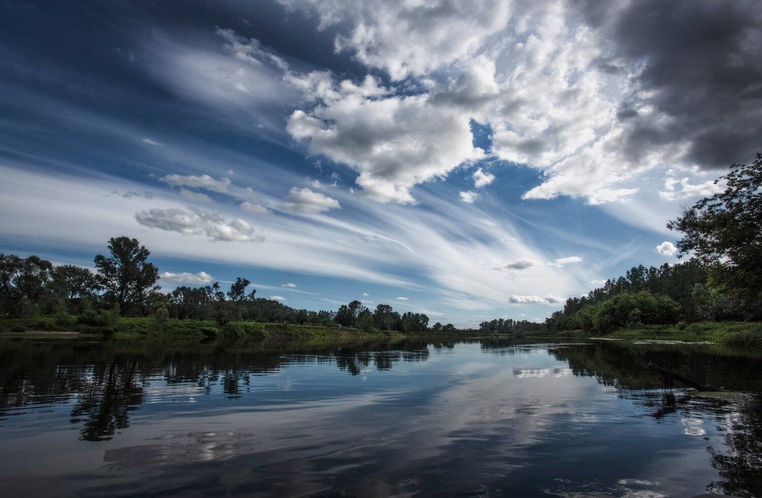 пейзаж,река,р,облака,небо,отражение, Тамара Андреева