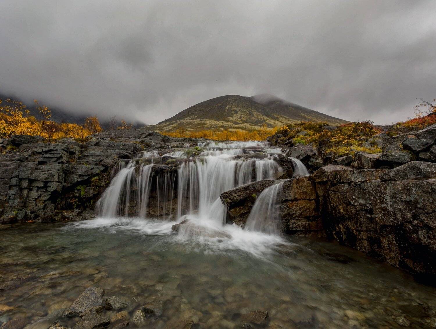 хибины, водопад, осень ,кольский, Павел Ващенков