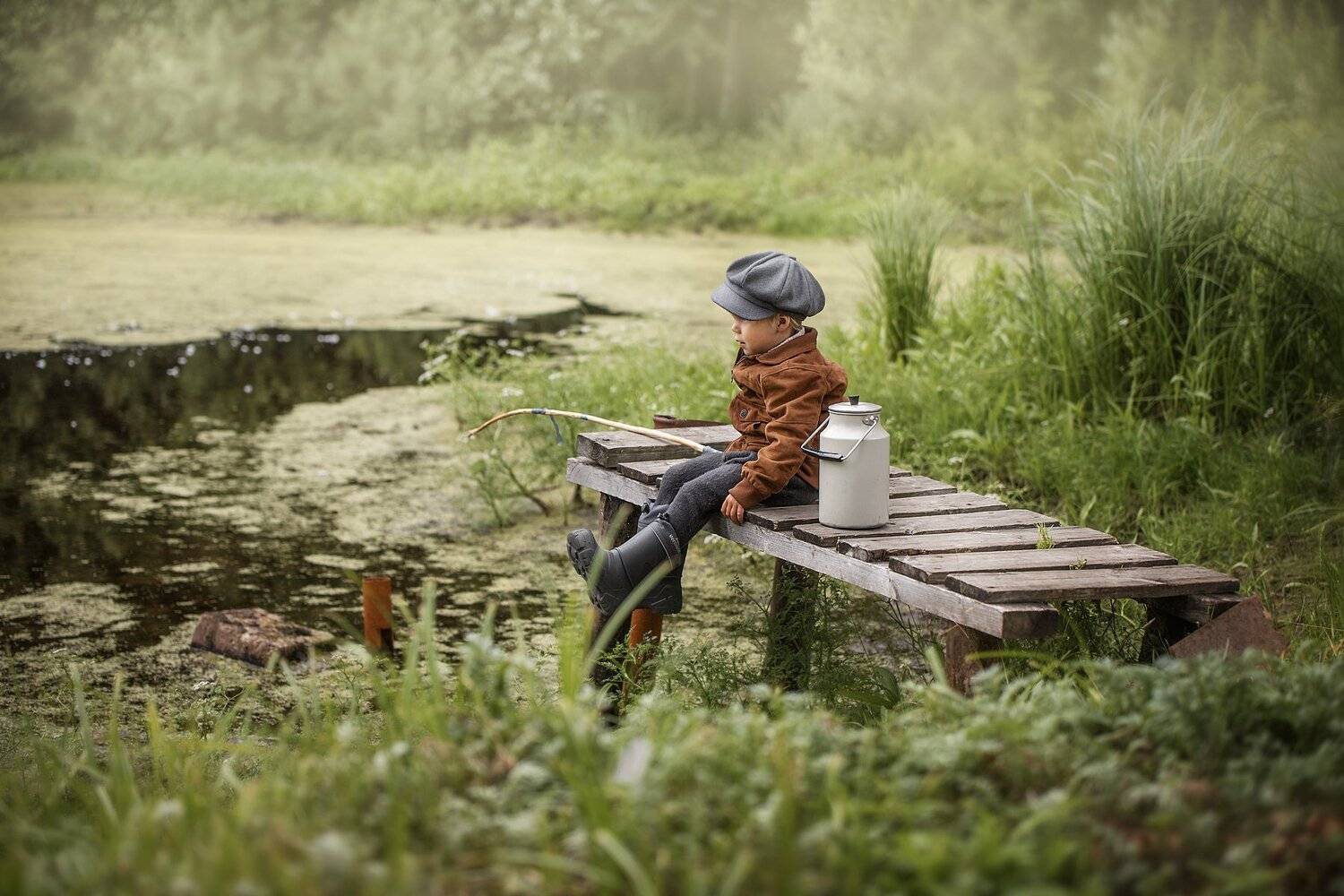 деревня, мальчик, дети, природа, гуси, дети и животные, рыбалка, рыбак, детская фотография, Елена Чернигина
