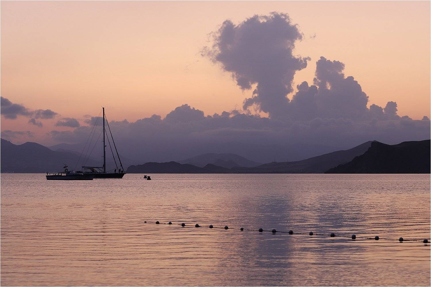 вечер, осень, сентябрь, море, отражение, крым, яхты, небо, закат,, Victor Pechenev