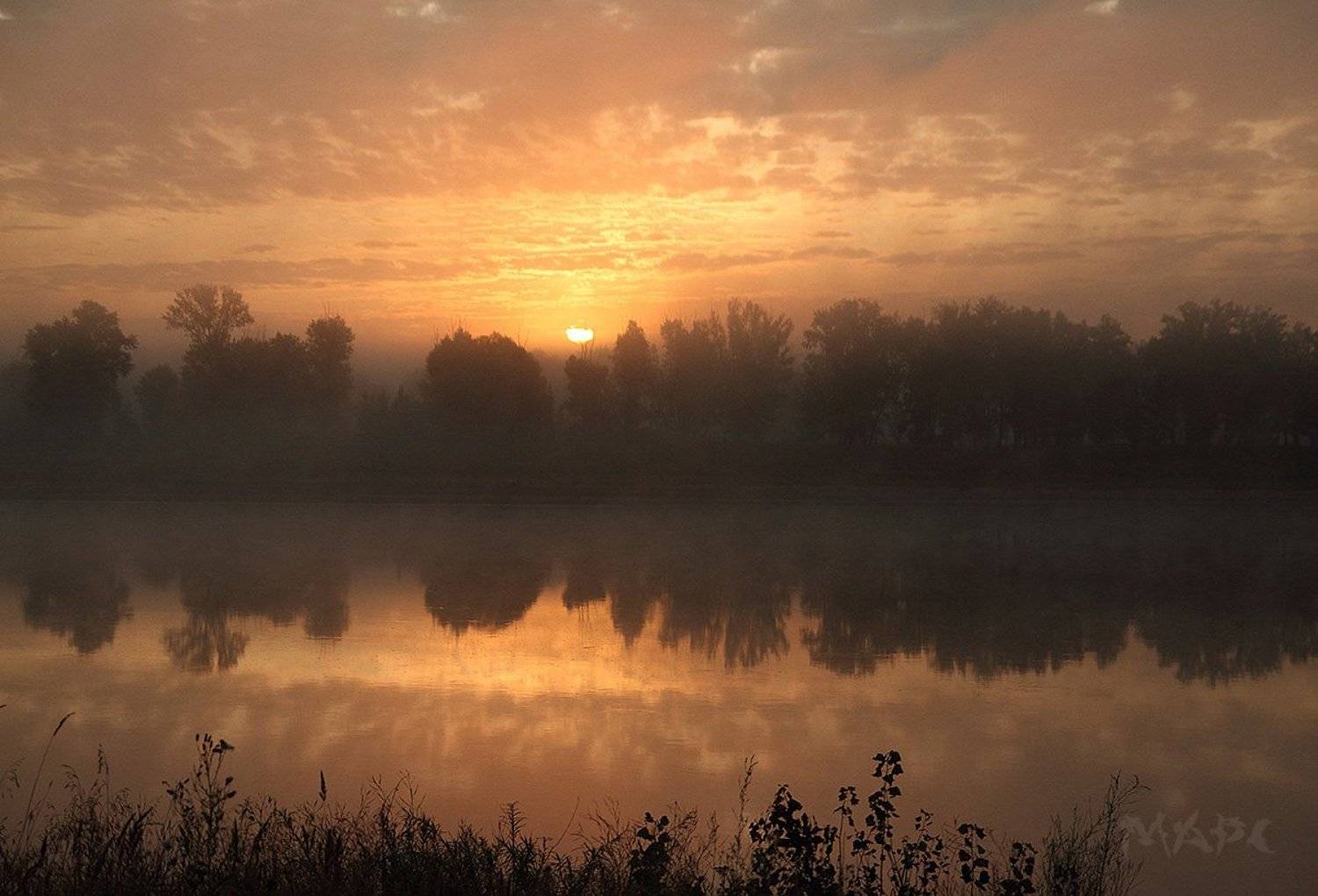 пейзаж  утро туман  река белая башкортостан, Шангареев Марс
