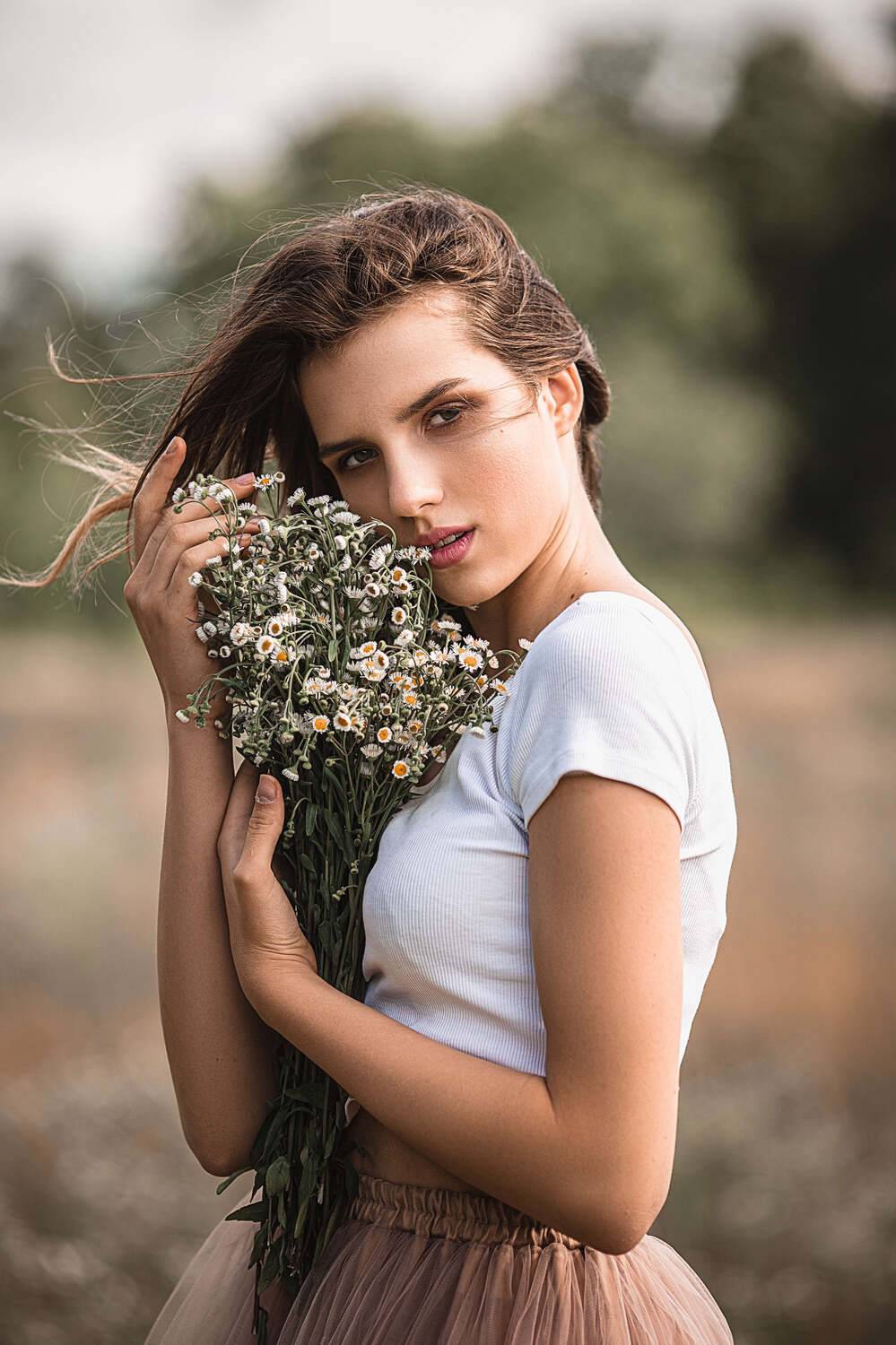 девушка, модель, портрет,  макияж, причёска, гламур, лето, ромашки, ромашковое поле, фотосессия на ромашковом поле, фотосессия, модельные тесты, beauty, perfect, pretty, model, modeling, young, Владимир Васильев