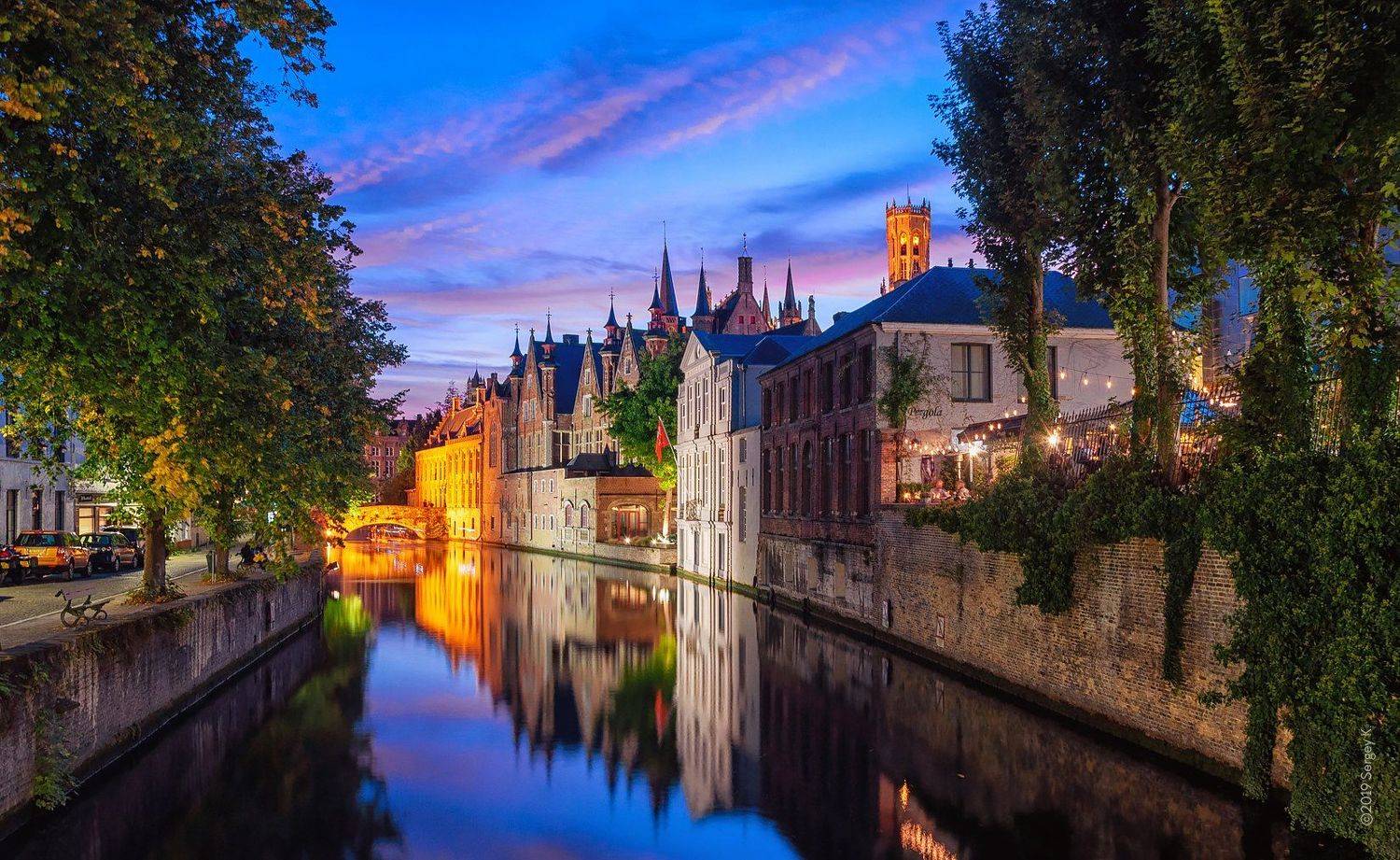 брюгге, бельгия, закат, brugge, bruges, belgique, belgien, Сергей