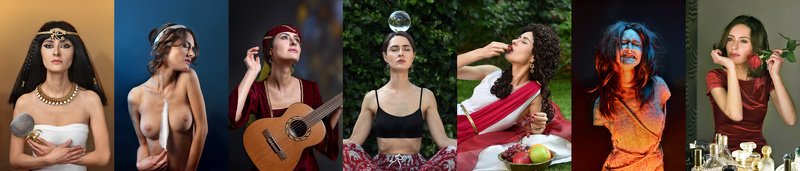 senses, portrait, vision, touch, hearing, balance, taste, pain, smell Allegory of Seven Senses фото превью