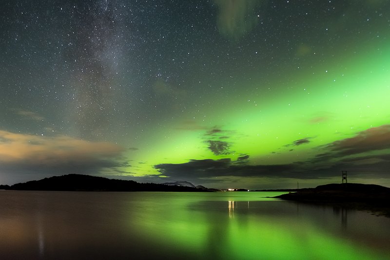 aurora,norway,night,landscapes,nature,milkyway Norway фото превью