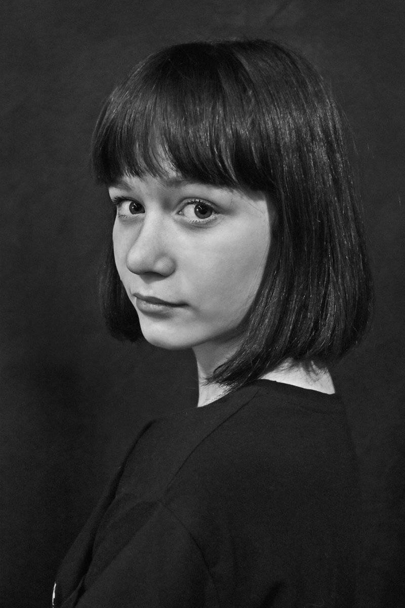 портрет, девушка, глаза, взгляд, апатиты, чб, Николай Смоляк