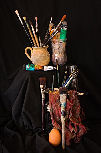 Paint Brushes Arrangement