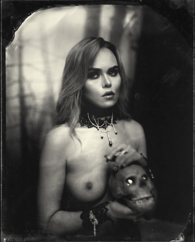 ambrotype,largeformat,silveronglass, wetplatecollodion, nu, nude poor Yorick фото превью