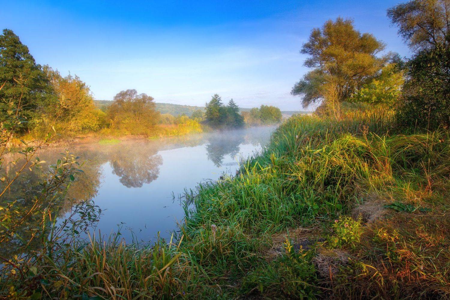 пейзаж, донец, река, утро, туман, дымка, Виктор Тулбанов