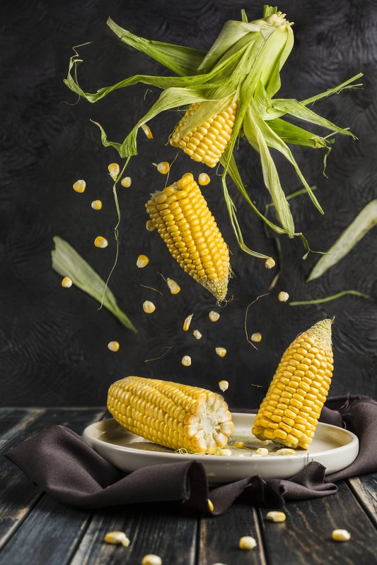 corn, food, еда, кукуруза, овощи, левитация fly corn фото превью