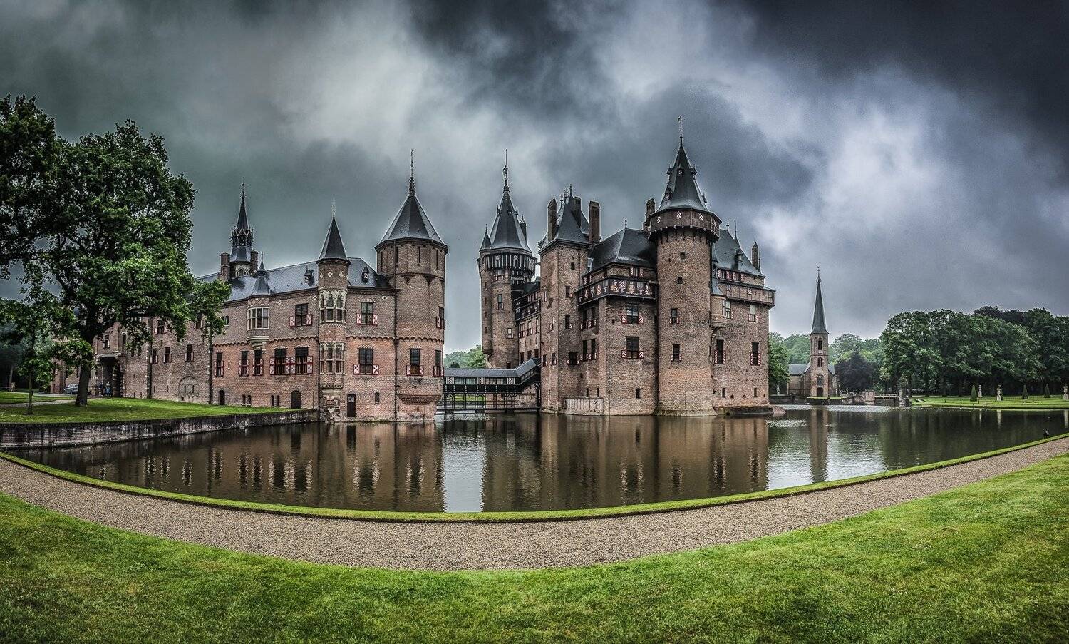 замок, kasteel de haar, нидерланды, пруд, Владимир Брагилевский
