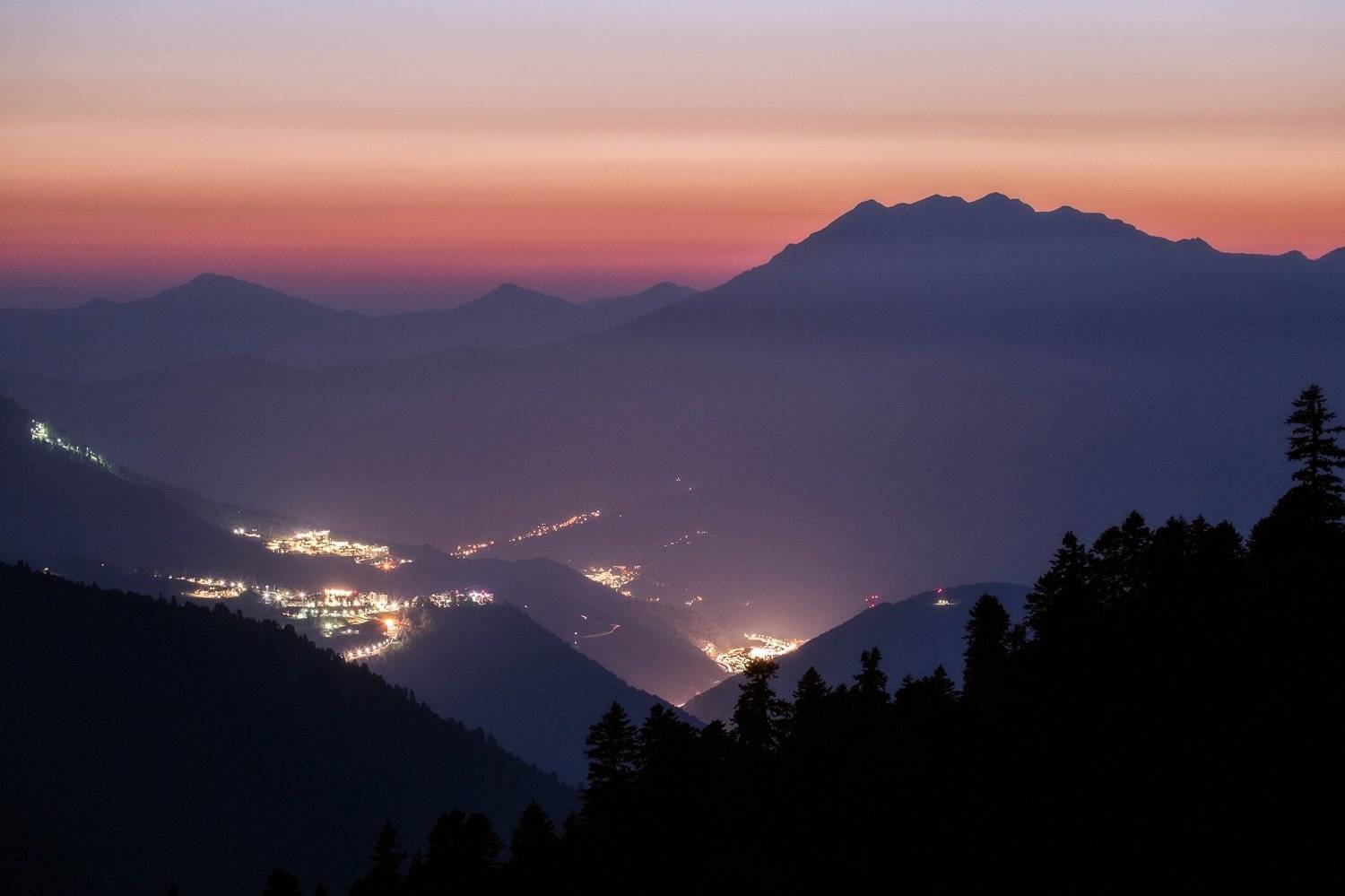 Сочи, горы, Красная Поляна, пейзаж, лето, закат, Сергей Шабанов