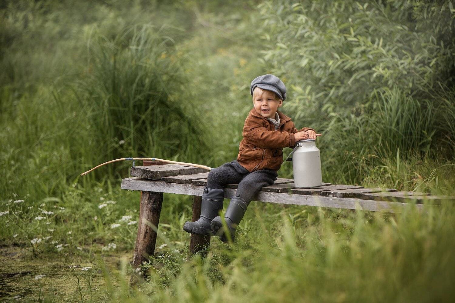 деревня, мальчик, дети, природа, гуси, дети и животные, рыбалка, рыбак, детская фотография, Елена Чернигина