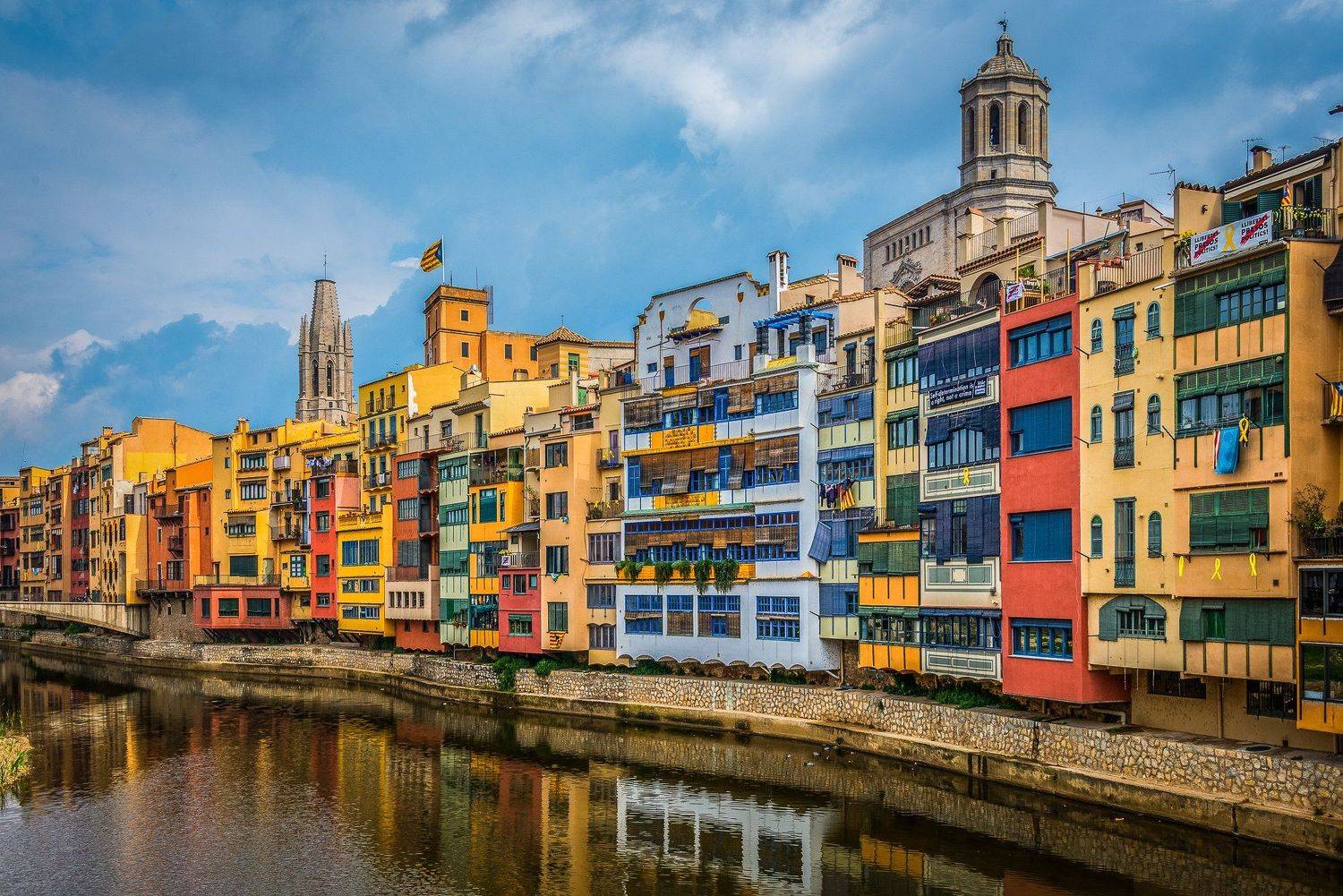 жирона, река, оньяр, набережная, краски, разноцветные, Владимир Брагилевский