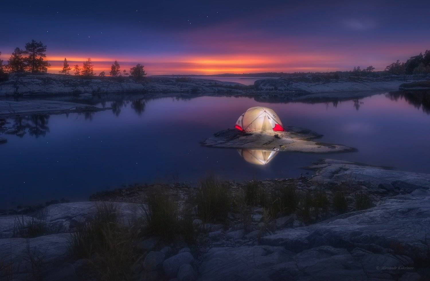 ладога, ночь, пейзаж, Александр Кукринов