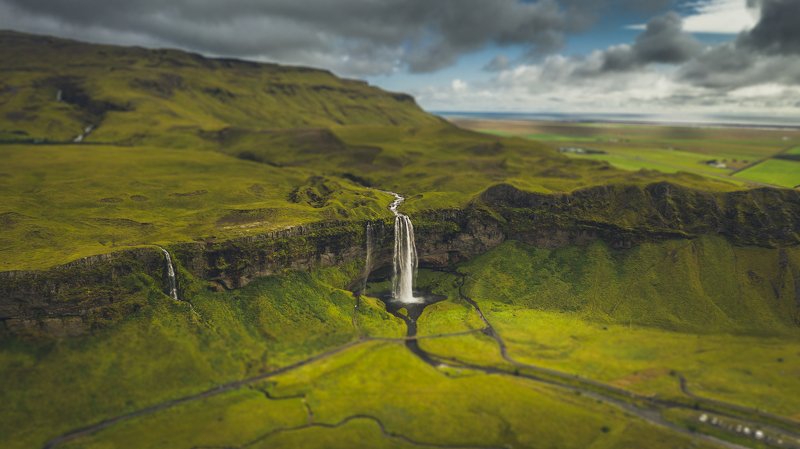 исландия, пейзаж, водопад Seljalandsfoss фото превью
