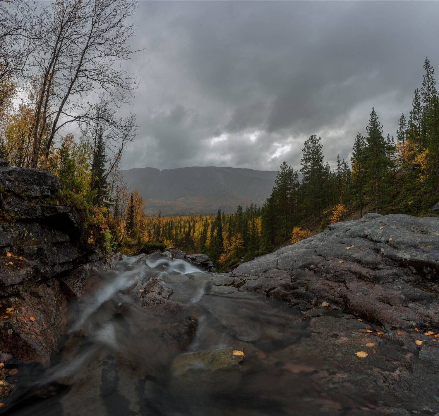 хибины, водопад, кольский, осень, река, выдержка, Павел Ващенков