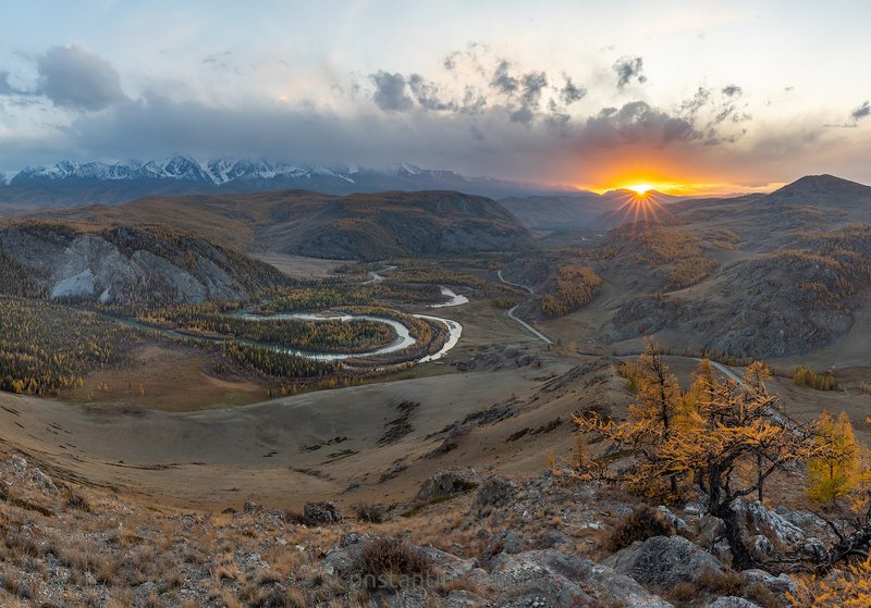 алтай Закат на р. Чуя фото превью